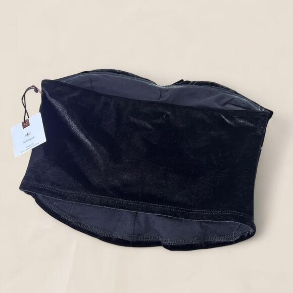 Black bow velvet strapless corset top | medium nwt coquette goth - Picture 3 of 5